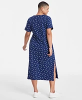 On 34th Trendy Plus Ditsy-Print Knit Midi Dress, Exclusively at Macy's