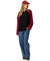 Edikted Womens Oversized Raglan Long Sleeve T Shirt