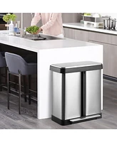 gaomon 16 Gallon (30L+30L) Trash Can, Fingerprint Proof Stainless Steel Kitchen Garbage Can