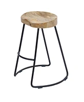 Slickblue Saddle Seat Bar Stool with Iron Frame for Industrial and Modern Decor