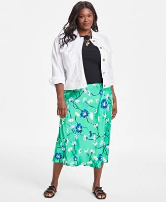 On 34th Trendy Plus Size Short Utility Jacket Baby T Shirt Floral Pull On Skirt Exclusively At Macys