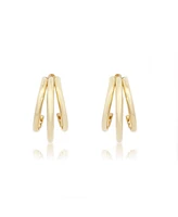 The Lovery Gold Triple Hoop Earrings 14K Gold