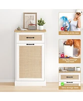 gaomon Tilt Out Trash Cabinet with Natural Rattan