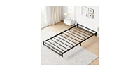 gaomon Twin Size Bed Frame, Metal Low Platform Bed Frame, with Wavy Pattern, Metal Slat Support