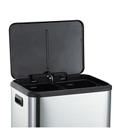 gaomon 30 Liter / 8 Gallon Rectangular Hands-Free Dual Compartment Recycling Kitchen Step Trash Can