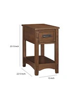 Slickblue Chair Side End Table with 1 Drawer and Open Bottom Shelf for Functional and Stylish Storage