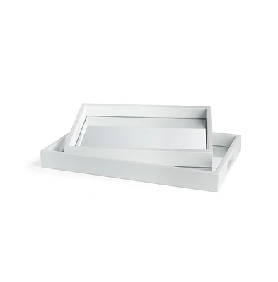 Malibu Mirrored Trays, Set Of 2