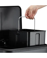 gaomon 30 Liter / 8 Gallon Rectangular Hands-Free Dual Compartment Recycling Kitchen Step Trash Can