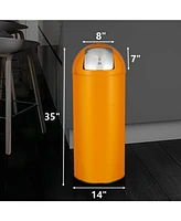 gaomon 17 Gal / 65L Push Lid Trash Can Commercial Grade Heavy Duty Tall Commercial Trash Can Brushed Stainless Steel