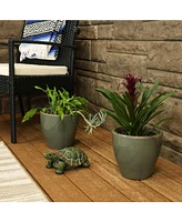 Resort High-Fired Outdoor/Indoor Glazed Uv- and Frost-Resistant Ceramic Planters with Drainage Holes