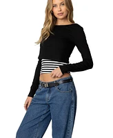 Edikted Women's Shania Layered Striped Top