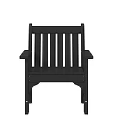 WestinTrends Outdoor Patio 2-Piece Hdpe Adirondack Garden Chair with Square Side Table Set