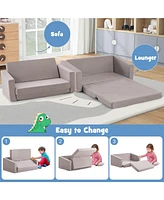 Gouun 2-in-1 Children's Convertible Sofa to Lounger-l