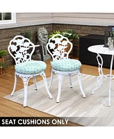 Indoor/Outdoor Polyester Replacement Round Bistro Chair Seat Cushions - 15" - 2pk