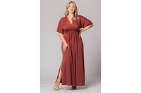 Kiyonna Women's Plus Size Vienna Kimono Sleeve Long Maxi Dress