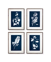 Napa Home & Garden Cyano Botanical Leaf Study Set of 4