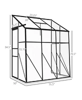 Outsunny 6' x 4' Polycarbonate Lean-to house,