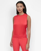 Dkny Women's Mixed-Media Ribbed Sweater Vest