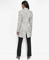 Dkny Women's Tweed Notch-Collar One-Button Long Blazer