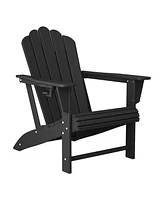 WestinTrends 2-Piece Outdoor Patio Hdpe Adirondack Chair With Ottoman and Cup Holder Set