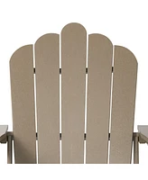 WestinTrends 3-Piece Adirondack Chair with Cup Holder and Folding Ottoman and Table Set