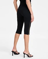 Bar Iii Women's High-Rise Side-Zipper Ponte Capri Pants, Exclusively at Macy's