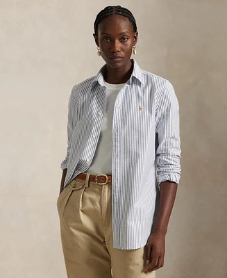 Polo Ralph Lauren Women's Stretch Slim Fit Striped Oxford Shirt