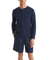 Nautica Men's Sailboat Print Poplin 8" Sleep Shorts