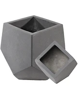 Sunnydaze Decor Outdoor Concrete Planter Set - 2 Lightweight Concrete Pots for Plants - Moondust