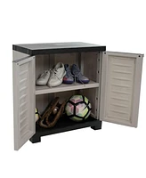 Sunnydaze Decor Freestanding Storage Cabinet with Doors and Adjustable Shelf - Tool-Free Assembly - Gray - 25.5" H