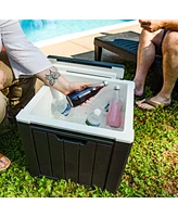 Sunnydaze Decor 9-Gallon Outdoor Beverage Cooler for Patio - Holds 40 12-Ounce Cans - Polypropylene Resin - Black