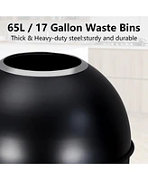gaomon 17 Gal / 65L Open Top Trash Can Commercial Grade Heavy Duty Tall Commercial Trash Can Brushed Stainless Steel