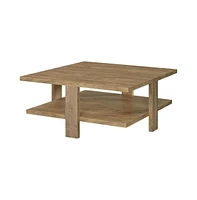 Slickblue Side Coffee Table with Lower Shelf and Engineered Wood for Stylish Storage and Display