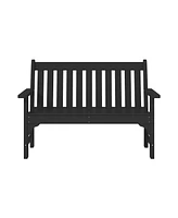 WestinTrends 3-Piece Hdpe Outdoor Patio Furniture Couch and Coffee Table Set