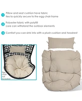 Sunnydaze Decor Egg Chair Cushion Replacement with Head Pillow Gray