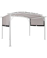 Sunnydaze Decor Retractable Canopy Shade for 9 x 12 Foot Pergola - Replacement Only Polyester Gray