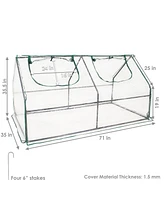 Mini Cloche Greenhouse with Zipper Doors - Portable Greenhouse with 2 Zippered Doors - Iron Tube Frame with Pvc Plastic Cover