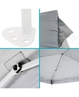 Sunnydaze Decor 10 x 10 Foot Standard Pop Up Canopy with Carry Bag - Portable Straight Leg Shelter - Gray