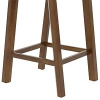 25-Inch Backless Solid Rubberwood Counter-Height Stools - Dark Walnut Finish - Set of 2