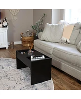 C-Shaped Side Table - Versatile End with Storage for the Living Room, Bedroom, or Office Black