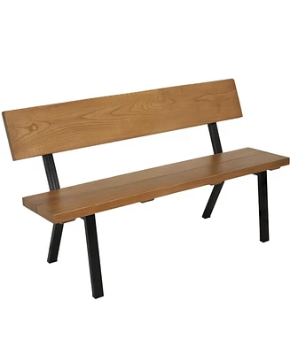 3-Person Heavy-Duty Solid Wood Patio Bench - For Indoor or Outdoor Use - 600 lb Weight Capacity