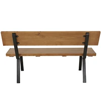 3-Person Heavy-Duty Solid Wood Patio Bench - For Indoor or Outdoor Use - 600 lb Weight Capacity