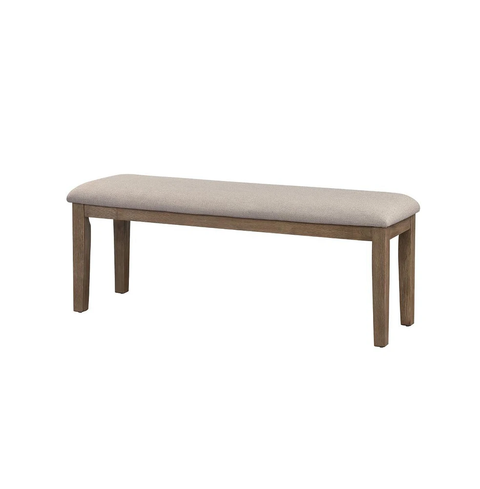 Slickblue Wooden Bench with Fabric Upholstered Seat for Comfortable and Elegant Seating