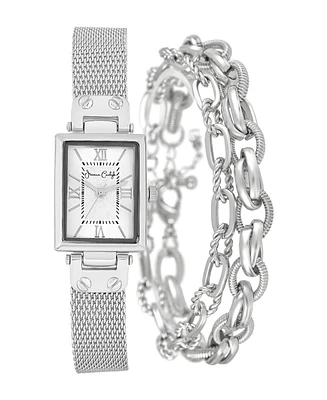 Jessica Carlyle Women's Silver Tone Metal Alloy Analog Watch, 23mm