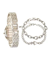 Jessica Carlyle Women's Silver Tone Metal Alloy Analog Watch, 26mm