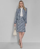 Calvin Klein Women's Open-Front Tweed Blazer