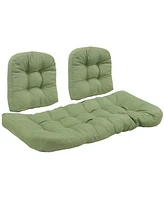 300D Olefin Tufted 3-Piece Outdoor Settee Cushion Set with Polyester Fill - Gray