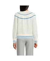 Lands' End Women's Drifter Jacquard Raglan Sweater