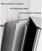 gaomon 15 Gallon Triple Compartment Stainless Steel Kitchen Trash Can for Recycling