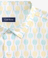 Club Room Men's Racket Regular-Fit Stretch Geo-Print Button-Down Poplin Shirt, Exclusively at Macy's